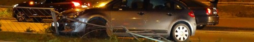 kielce wiadomości Citroen wjechał w barierki - wypadek na ulicy Krakowskiej (zdj