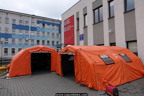 kielce wiadomości Strażacy ustawili mobilny szpital. Ćwiczenia na wypadek epidemii koronawirusa (ZDJĘCIA) 