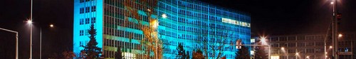 kielce wiadomości Kielce podświetlone na niebiesko (zdjęcia)
